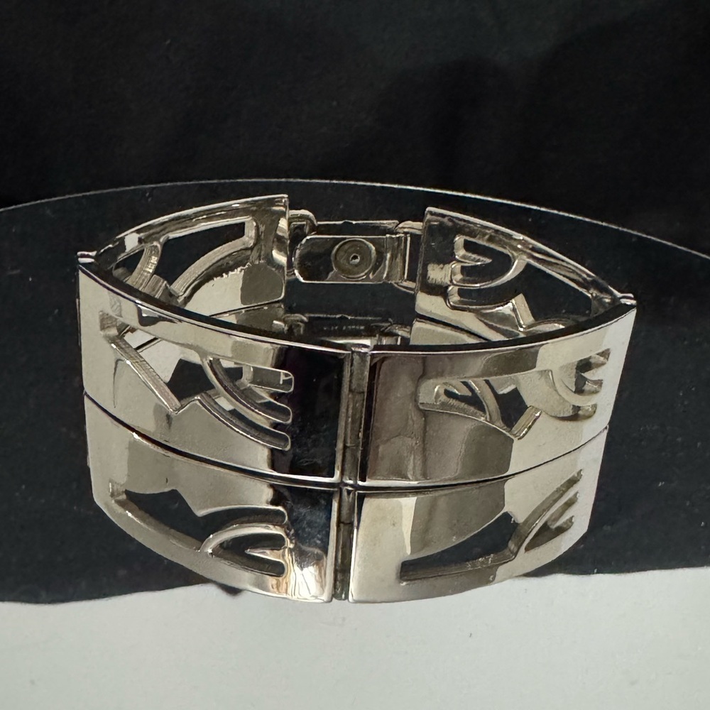 Salvatore Ferragamo RARE Shoe Cutout Silver Bracelet